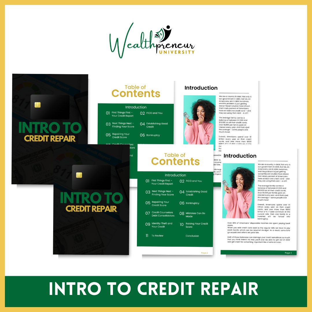 Intro to Credit Repair - Fully Editable in Canva W/MRR!